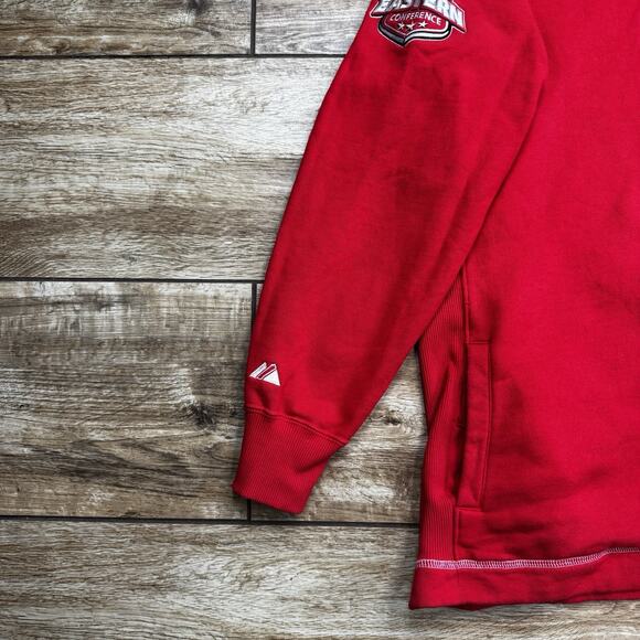 Majestic NHL Washington Capitals Hoodie Red Pullover Men's L Embroidered - Picture 9 of 14